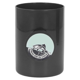 Plastic Fishing Can Cooler with Hand Line Reel Attached Hard Shell Drink Holder Unique Fun Fishing Gift Black