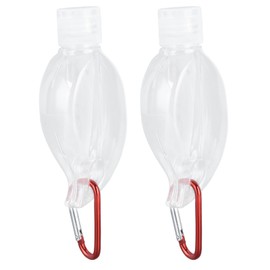 QANYEGN 2Set 50Ml Travel Bottle, Flip-top Plastic Liquid Bottle, Refillable and Leak-Proof Clear Squeeze Container with Key Rings(Maple Leaf Model)