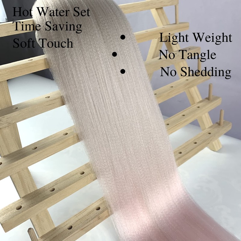 Ash Grey Pink Braiding Hair Pre stretched Braiding Hair Braid