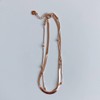 18k ball chain, two-line snake rope, two-line silver anklet, two-line