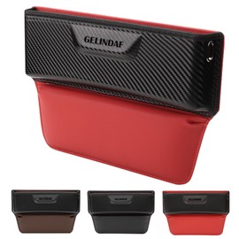 GELINDAF Seat Gap Filler Organizer, Univearsal Gap Filler for Car Seat Storage Box Adjunstable Auto Seat Organizer Front Seat Car Pockets Between Seats Gap Red Car Asset Accessories for Women (Red)
