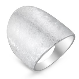 Cassini Women's Ring 925 Sterling Silver Brushed - Nickel-Free & Anti-Allergic Wide & Solid Statement Ring for Women Silver Ring Ladies Elegant for Everyday Business & Gift, 60, Sterling Silver