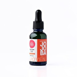 LET'S COCO | Aceite Facial 100% JOJOBA puro. Calma la piel irritada, humecta, equilibra e ilumina la piel. Ayuda a reducir signos de la edad. Prensado en frío. De semilla sustentables originarias de México 30 ml/ 1 oz (Jojoba sin diluir)