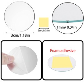 DARENYI 20Pcs Round Glass Mirror Tiles, 1.18 inch Small Circle Mirror Sheet Self Adhesive Mirror Mosaic Tiles, Decorative Mirror Stickers for Walls, Mosaics, DIY Craft, Jewelry Making, Home Decor