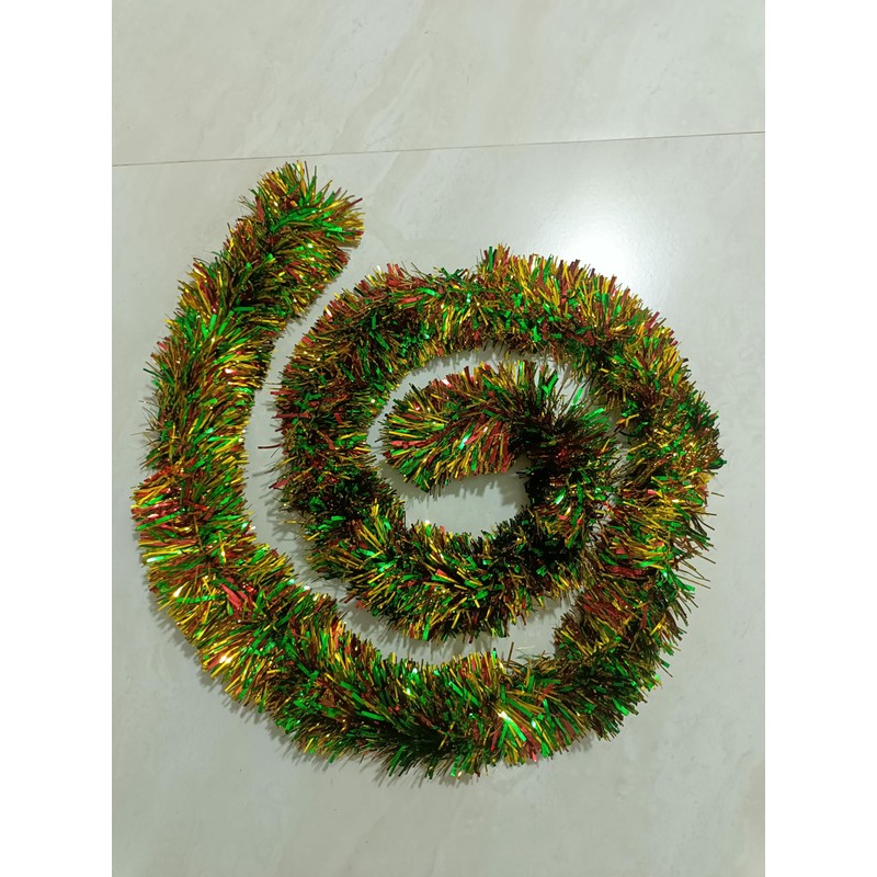 EliteKoopers 1.8m Tinsel Chunky Garland for Christmas Tree Wall Hanging