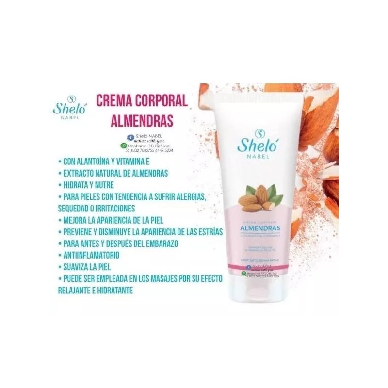 Sheló Nabel Crema Corporal De Almendras Anti Estrias, Shelo Nabel.