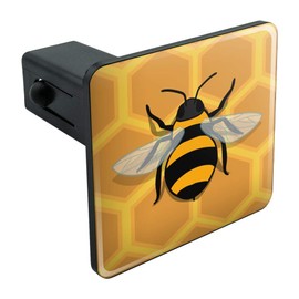 GRAPHICS & MORE Bee on Honeycomb Tow Trailer Hitch Cover Plug Insert 1 1/4 inch (1.25")