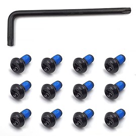 ONIPAX 12 Pcs Bicycle Disc Brake Bolts MTB Rotor Bolts 6-Bolt M5x10mm Brake Bolts Mountain Bike T25 Brake Rotor Bolts with 1 pc T25 Wrench