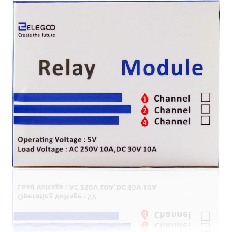 ELEGOO 4 Channel DC 5V Relay Module with Optocoupler for