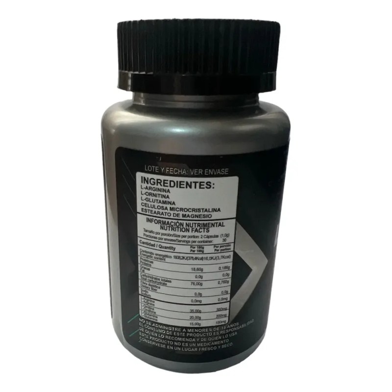 Suplemento L-Arginina Biogear en Cápsulas para Músculo