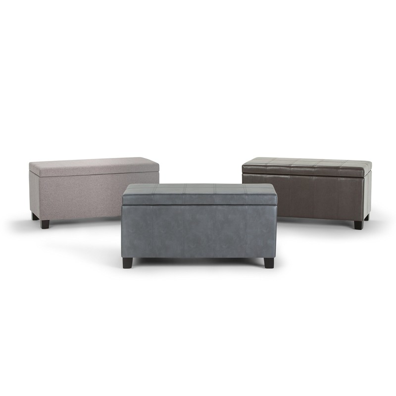 SIMPLIHOME Dover 36 inch Wide Rectangle Lift Top Storage Ottoman