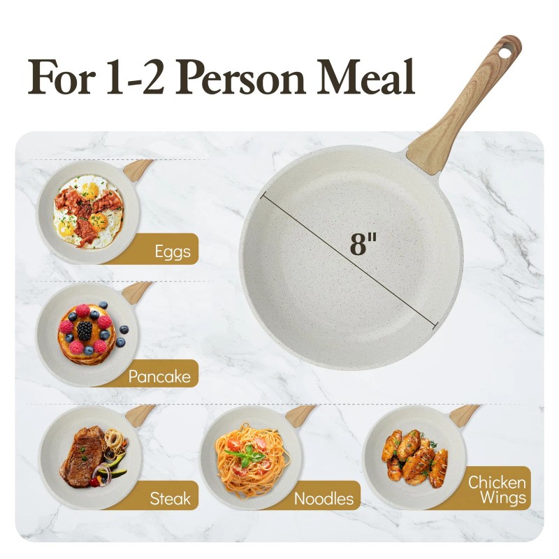 SENSARTE Nonstick Ceramic Frying Pan Skillet 8-Inch Omelet Pan Healthy