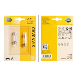 HELLA 8GM 002 092-123 Bulb - C5W - Standard - 12V - 5W - Socket Type: SV8,5-8 - Blister - Quantity: 2