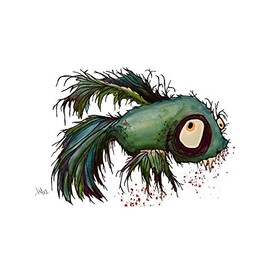 Magnet Zombie Betta Fish Car Magnetic Vinyl Bumper Sticker 5'' x 4''