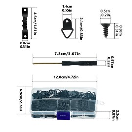 Picture Hanging Kit 251 PCS, Include 50 Sawtooth Picture Hangers, 50 D Ring Picture Hangers, 150 Screws and 1 Screwdriver, Picture Frame Hanging Hardware, Picture Frame Hanging Kit for Wall, Black