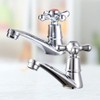 DOITOOL Stainless Steel Single Hole Cross Faucet Set Vintage Bathroom