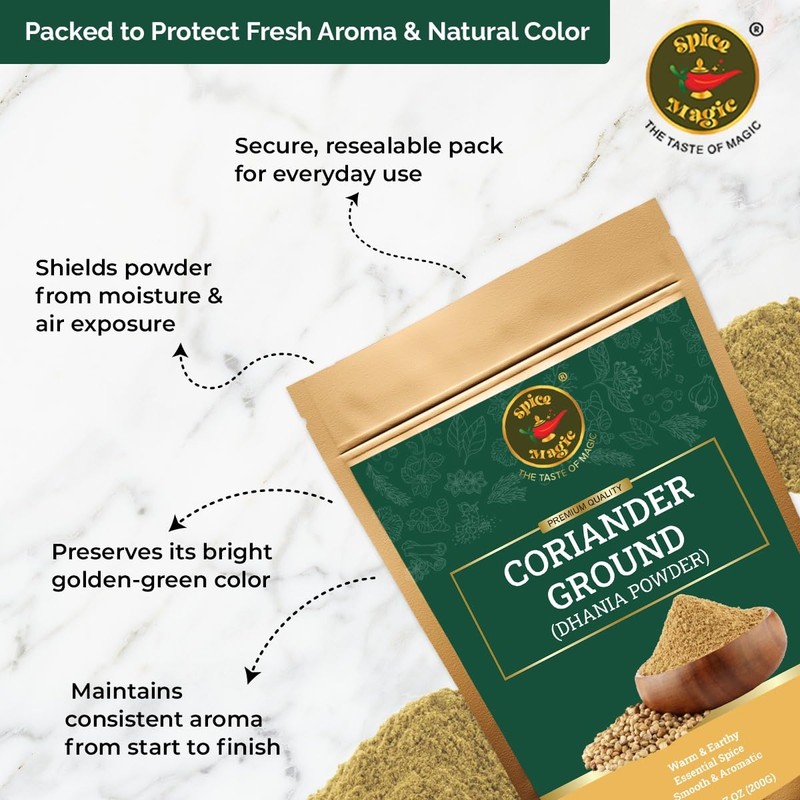 Spice Magic Ground Coriander Powder - 100% Pure & Freshly