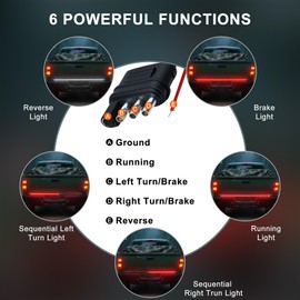 Ligrel Barra LED 48" para Camión: Luz Frenos/Intermitentes Roja + Marcha Atrás Blanca, 90 LED Impermeable