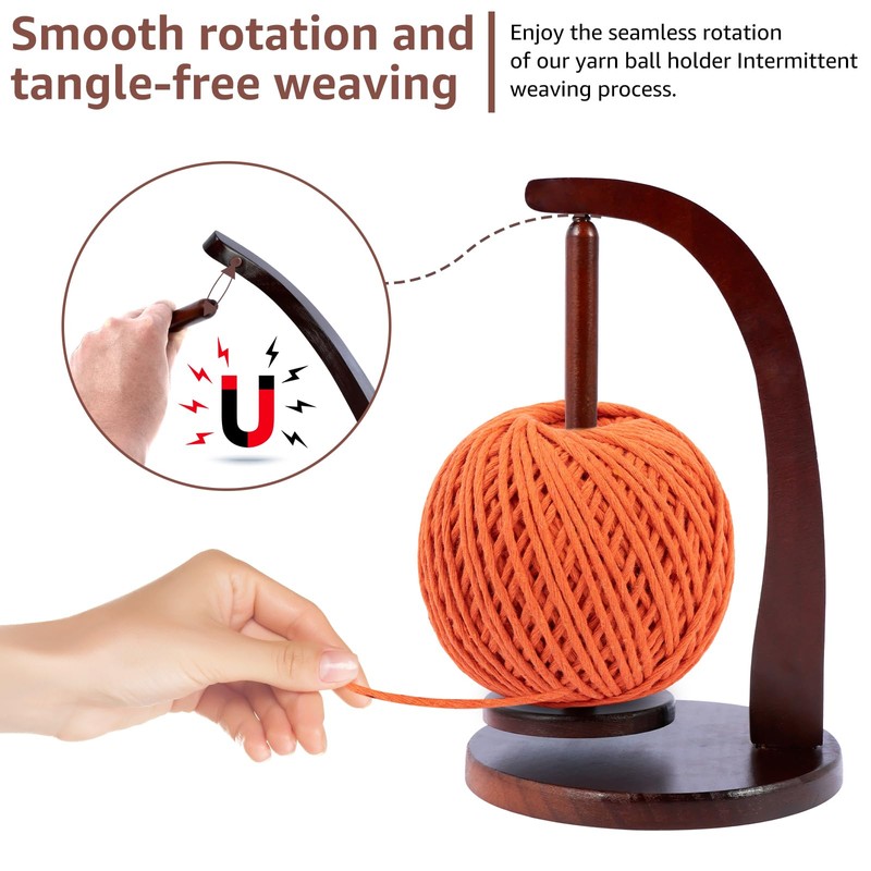 Wooden Yarn Spinner, Yarn Holder Sewing Spindle Thread Holder Stable