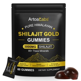 Shilajit Gummies, Pure Himalayan Natural Shilajit Gummies for Men & Women, Rich in Ashwagandha, Gokshura with 85+ Trace Minerals, Energy Boost & Immune Support, 60 Gummies