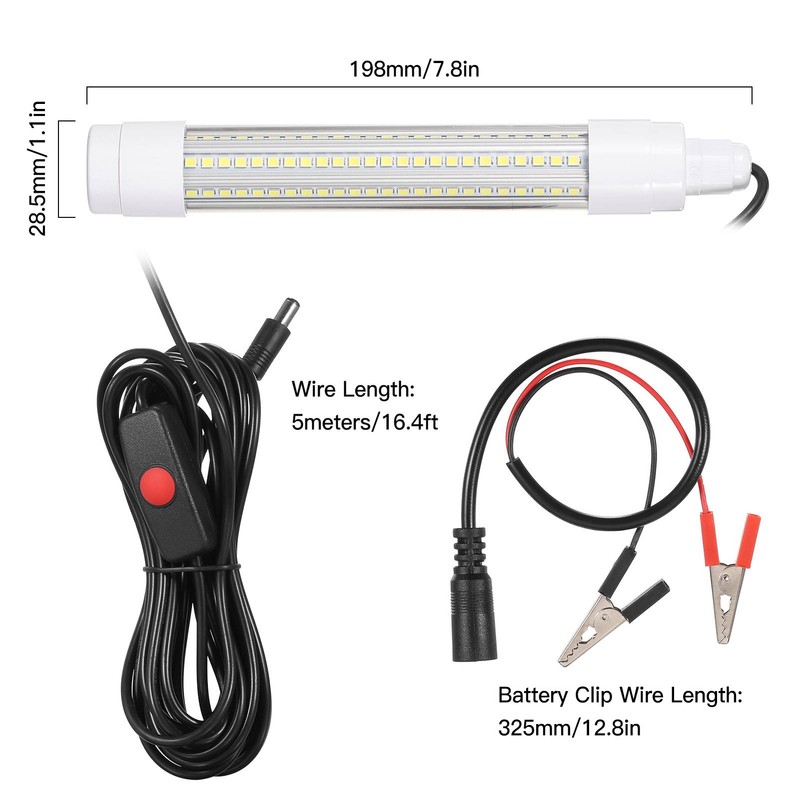 144 LED Submersible Fishing Light Underwater Fish Finder Lamp Night