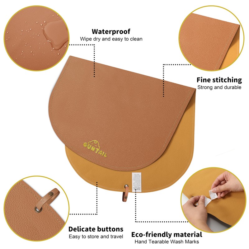 Portable Baby Diaper Changing Mat,Soft Faux Leather, Wipeable & Easy