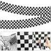 4 Pack Race Car Foil Fringe Garland Black White Checkered