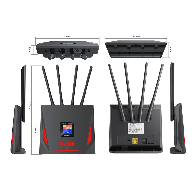 KuWFi 4G LTE Router with SIM Card Slot,with LAN/WLAN high