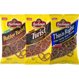 Bachman Twists, Butter Twists & Thin'n Right Baked Pretzels, Variety 3-Pack