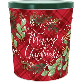 C.R. Frank Popcorn - Gourmet Popcorn Tin, 3.5 Gallon, Christmas Plaid (All Cheese)