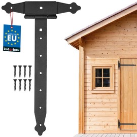 KOTARBAU® Cross Hinge 350 mm Shutter Hinge Band Plate Construction Fittings Gate Fitting Wood Connection Throwing Hinge T-Hinge T-Band Powder Coated