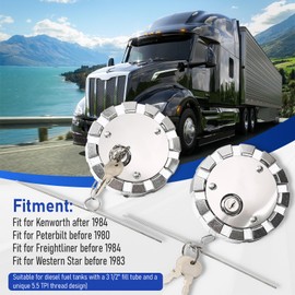 JKIANTECH Locking Diesel Fuel Cap (2pcs), Compatible with Kenworth Peterbilt Freightliner Western Star Semi Truck, 3 1/2"-5.5 UNC-2B Diesel Gas Tank Cover, Replaces 572.1036, SNV431089