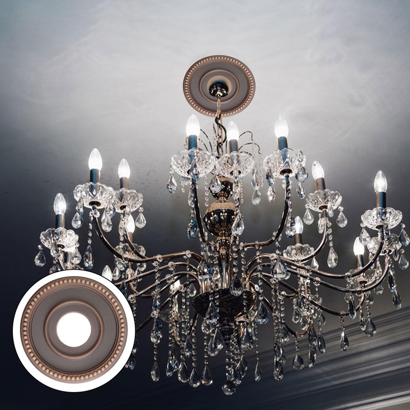 INCREWAY 2Pcs Brown Medallion Ceiling Cover Plate Ceiling Fan Medallion