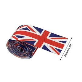 CeFurisy Union Jack Ribbon Roll, 38mm British Flag Trimmings Braid Ribbon for Queen's Jubilee Parties Bracelet Crafts DIY Accessories