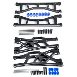WEFEINO Aluminum Alloy Front or Rear Suspension Upper/Lower Arms Upgrade Parts for 1/5 Tra-xxas X-MAXX XMAXX RC Car Buggy (Upper + Lower Arms)