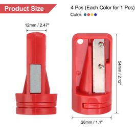 QUARKZMAN Pack of 4 Carpenters Pencil Sharpeners, Carpenters, Pencil Sharpeners for Carpenters Pencil, Portable Pencil Sharpener for Woodworking (Four Colours 3)