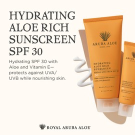 Aruba Aloe Hydrating Aloe Rich Sunscreen SPF 30 - Broad-Spectrum UVA/UVB Sunblock Lotion - Lightweight, Water-Resistant, Non-Greasy Sun Protection for Face and Body - 2 oz