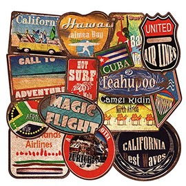 us-style 36 Pcs Retro Beach Stickers Waterproof Stickers Assortment Car