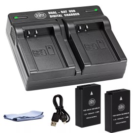 BM 2 EN-EL20 Batteries & Dual Charger for Nikon Coolpix P1000, Coolpix A Cameras