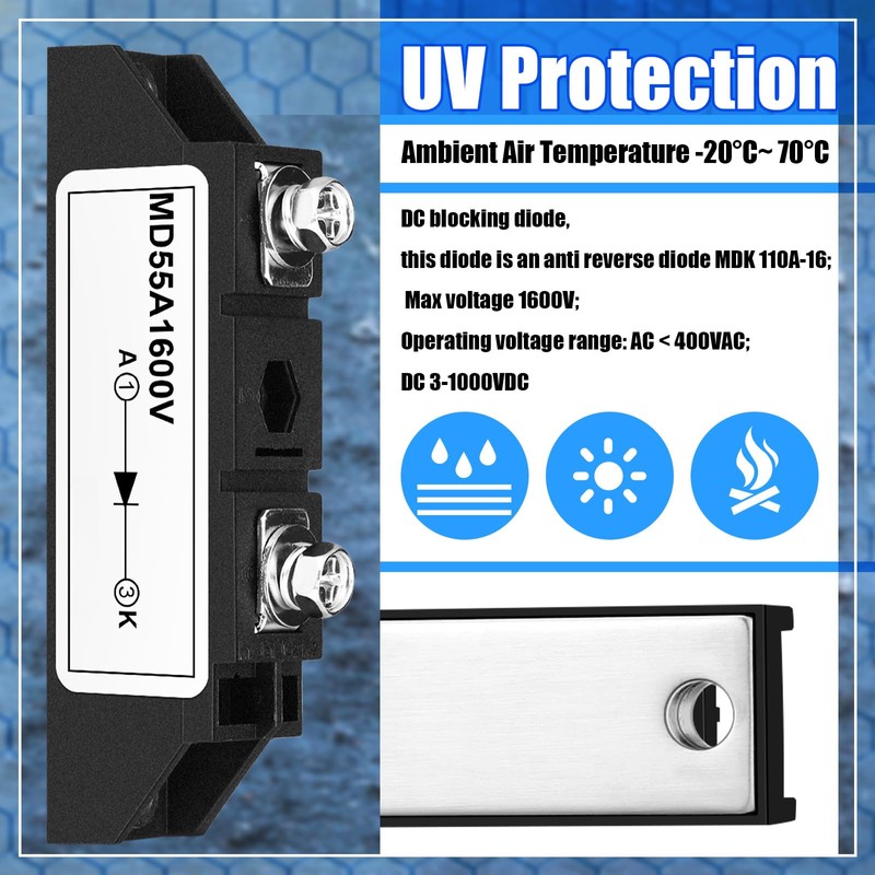 Yexiya MD 55A (50Amp)-16 Solar Diode, DC Blocking Unidirectional in-line