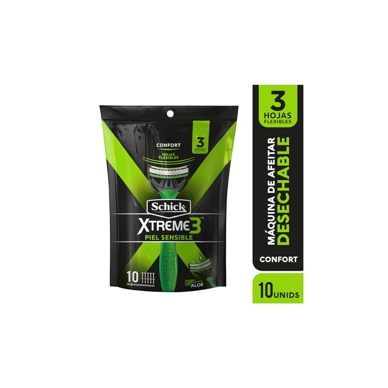 Schick, Rastrillo para Hombre Xtreme 3 10 unidades