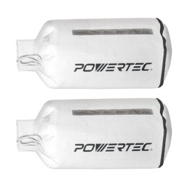 POWERTEC 70334-P2 Dust Filter Bag for Wall Mount Dust Collectors, 2 PK, 1 Micron, For Grizzly, Shop Fox, Rockler Delta, Wen, and POWERTEC DC5371/ 5372