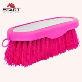 START Holo Horse Brush - Ergonomic Fur Brush for Horses & Dogs - Effectively Removes Dust, Dirt & Hair - Colourful Dog Brush with Hanger - Lightweight & Robust for Daily Pet Care (Pink)