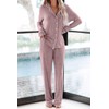 Aamikast Women's Two-piece Classic knit Pajama Sets Long Sleeve Button