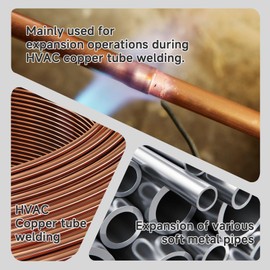 ZUVER Tube Expander Swaging Tool Kit Hydraulic HVAC Copper Expansion Compact Set with 11 Heads Expanding from 3/8 to 1-5/8 Inch, Includes Tube Cutter and Deburrer