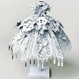 3D Metal Puzzle for Adults with Wedding Dress Design for Women & DIY Enthusiasts,Stereoscopic Metal Puzzle Model Assembly Creative Ornament Suitable for Home Decor Art Craft (Need Assembly) (White)