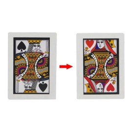 Magic Trick King To Queen Instant Change Stage Prop Gimmick Card MA5