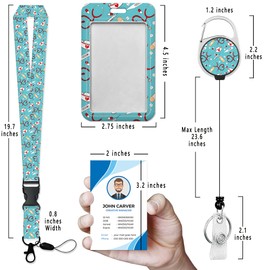 Badge Holder with Lanyard,Nurse Doctor Pattern Lanyards for ID Badges, Badge Holder with Breakaway Lanyard Keychain, Card Protector for Women, Gifts for Teacher Nurse Workers