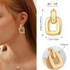 SZJYKF Square Statement Earrings for Women Fashion Big Gold Dangle