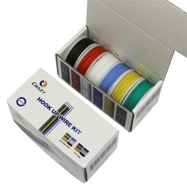 CBAZY™ Hook up Wire Kit (Stranded Wire Kit) 24 Gauge Flexible Silicone Rubber Electric Wire 6 Colors 19.6 feet Each 24 AWG